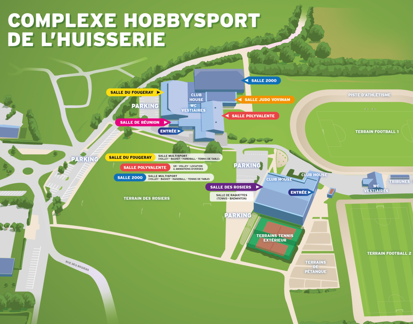 Plan du complexe sportif de L'Huisserie